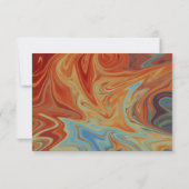 Elegant pastel Red Blue Abstract artistiek huwelij RSVP Kaartje (Achterkant)