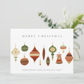 ELEGANT PASTEL RED GREEN STAR CHIRSTMAS ORNAMENS FEESTDAGENKAART (Staand voorkant)