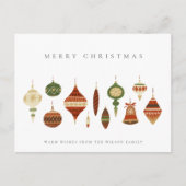 ELEGANT PASTEL RED GREEN STAR CHIRSTMAS ORNAMENS FEESTDAGENKAART (Voorkant)