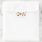 ELEGANT PASTEL RED GREEN STAR CHIRSTMAS ORNAMENS VIERKANTE STICKER (Tas)