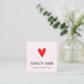 Elegant Pastel Red Heart Beauty Salon Loyalty Kaar (Staand voorkant)