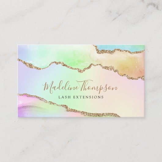 Elegant pastel regenboogschotelgewas visitekaartje (Voorkant)