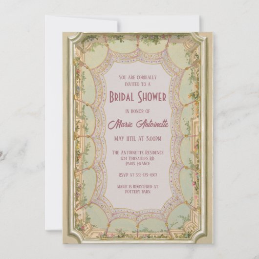 Elegant pastel Rococo Vrijgezellenfeest Kaart (Voorkant)