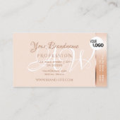 Elegant Pastel Roos Koraal Shimmer Stripes toevoeg Visitekaartje (Achterkant)