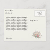 Elegant Pastel Roses Shabby Chic Wedding Aankondigingskaart (Achterkant)