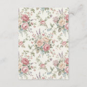 Elegant Pastel Roses Shabby Chic Wedding Informatiekaartje (Achterkant)