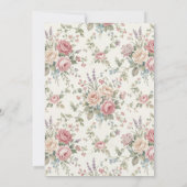 Elegant Pastel Roses Shabby Chic Wedding Kaart (Achterkant)