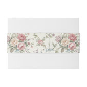 Elegant Pastel Roses Shabby Chic Wedding Uitnodigingen Wikkel (Achterkant Voorbeeld)