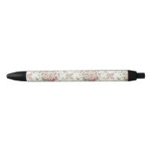 Elegant Pastel Roses Shabby Chic Zwarte Inkt Pen (Voorkant)