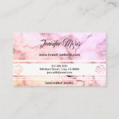 Elegant pastel roze beige marmer Stylish Monogram Visitekaartje (Achterkant)