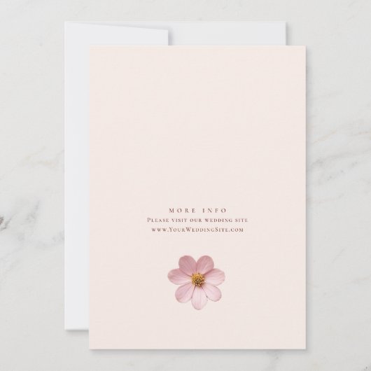 Elegant Pastel Roze Boheemse Bloem Vrijgezellenfee Kaart (Achterkant)