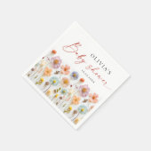 Elegant Pastel Roze Boho Wildflower Baby shower Servet (Hoek)