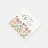 Elegant Pastel Roze Boho Wildflower Baby shower Servet (Hoek)