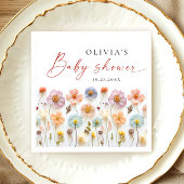 Elegant Pastel Roze Boho Wildflower Baby shower Servet
