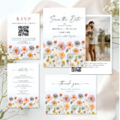 Elegant Pastel Roze Boho Wildflower Vrijgezellenfe Wandkleed