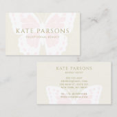 Elegant Pastel Roze Butterfly Visitekaartje (Voorkant / Achterkant)