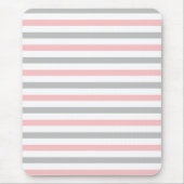 Elegant Pastel Roze en Gray Stripes Patroon Muismat (Voorkant)