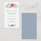 Elegant pastel roze Floral Garland Verticaal Visitekaartje (Voorkant / Achterkant)
