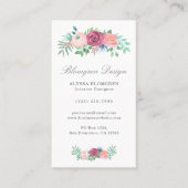 Elegant pastel roze Floral Garland Verticaal Visitekaartje (Voorkant)