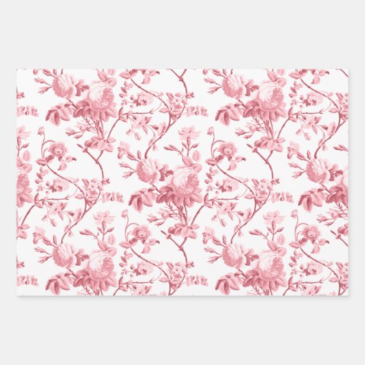 Elegant pastel roze, grijs, blauwe Rozen Inpakpapier Vel (Voorkant 3)