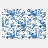 Elegant pastel roze, grijs, blauwe Rozen Inpakpapier Vel (Voorkant 2)