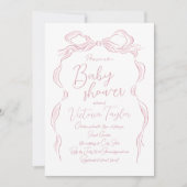 Elegant pastel roze hand getekende boog Baby showe Kaart (Voorkant)