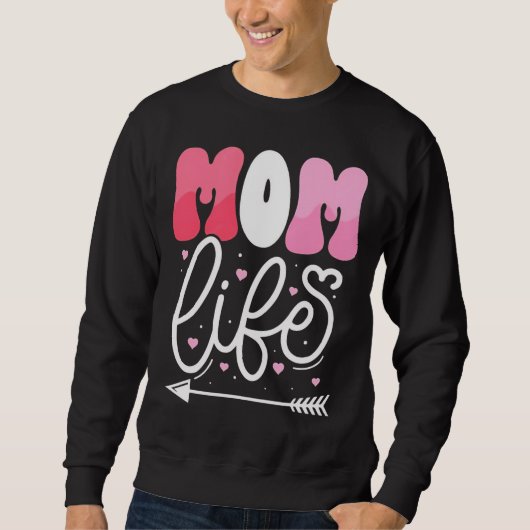 Elegant Pastel Roze Moeder Leven Script Ontwerp Trui (Voorkant)