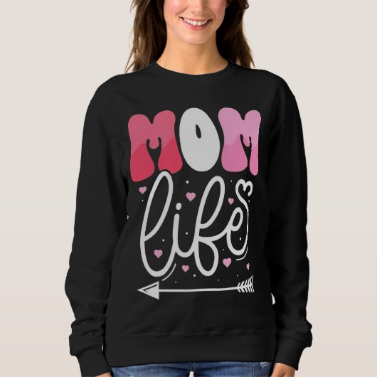 Elegant Pastel Roze Moeder Leven Script Ontwerp Trui (Voorkant)