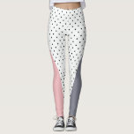 Elegant pastel roze paarse meetkundige poka dots leggings<br><div class="desc">Een prachtige combinatie van modern pastelgeometrisch en retro polka-puntenpatroon.</div>