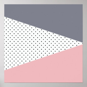 Elegant pastel roze paarse meetkundige poka dots poster