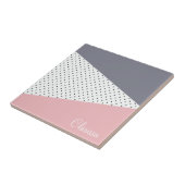 Elegant pastel roze paarse meetkundige poka dots tegeltje (Zijkant)