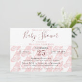 Elegant pastel roze vlinder Baby shower Kaart (Staand voorkant)