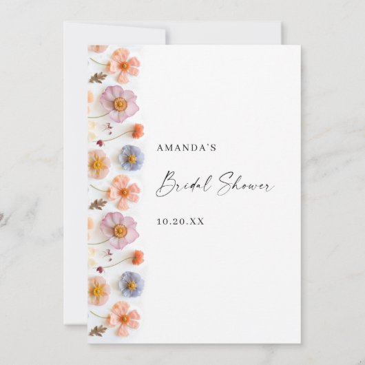 Elegant Pastel Roze Wildflower Vrijgezellenfeest M Kaart (Achterkant)