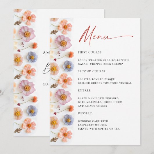 Elegant Pastel Roze Wildflower Vrijgezellenfeest M Kaart (Voorkant / Achterkant)