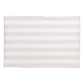 Elegant pastel roze & witte strepen patroon kussensloop (Achterkant)