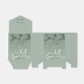 Elegant Pastel Sage Green Wedding Monogram Bedankdoosjes (Uitgevouwen)