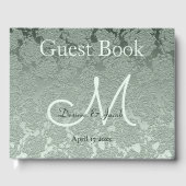 Elegant Pastel Sage Green Wedding Monogram Gastenboek (Voorkant)