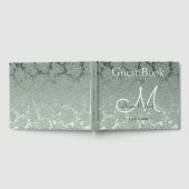 Elegant Pastel Sage Green Wedding Monogram Gastenboek (Volledig)