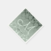Elegant Pastel Sage Green Wedding Monogram Servet (Hoek)
