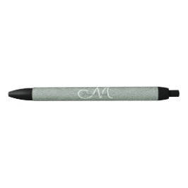 Elegant Pastel Sage Green Wedding Monogram Zwarte Inkt Pen