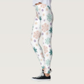 Elegant pastel Snowflake Patroon Leggings (Links)