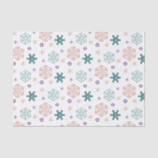 Elegant pastel Snowflake Patroon Tissuepapier (Voorkant)