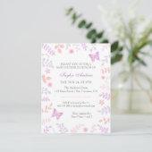Elegant Pastel Spring Floral Butterfly Baby shower Kaart (Staand voorkant)