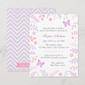 Elegant Pastel Spring Floral Butterfly Baby shower Kaart (Voorkant / Achterkant)