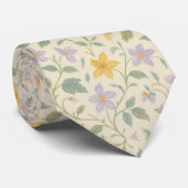 Elegant Pastel Ster Bloem Patroon Stropdas (Opgerold)