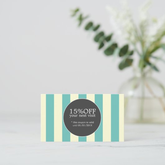 Elegant Pastel Stripes Black Beauty Coupon (Staand voorkant)