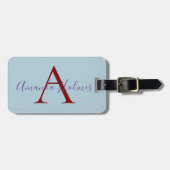 Elegant Pastel Stylish Calligraphy Monogrammed Bagagelabel (Voorkant horizontaal)