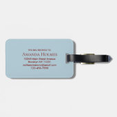 Elegant Pastel Stylish Calligraphy Monogrammed Bagagelabel (Achterkant horizontaal)