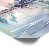 Elegant pastel Sydney Skyline Waterverf Print (Hoek)
