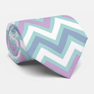Elegant Pastel Tones Chevron Stropdas